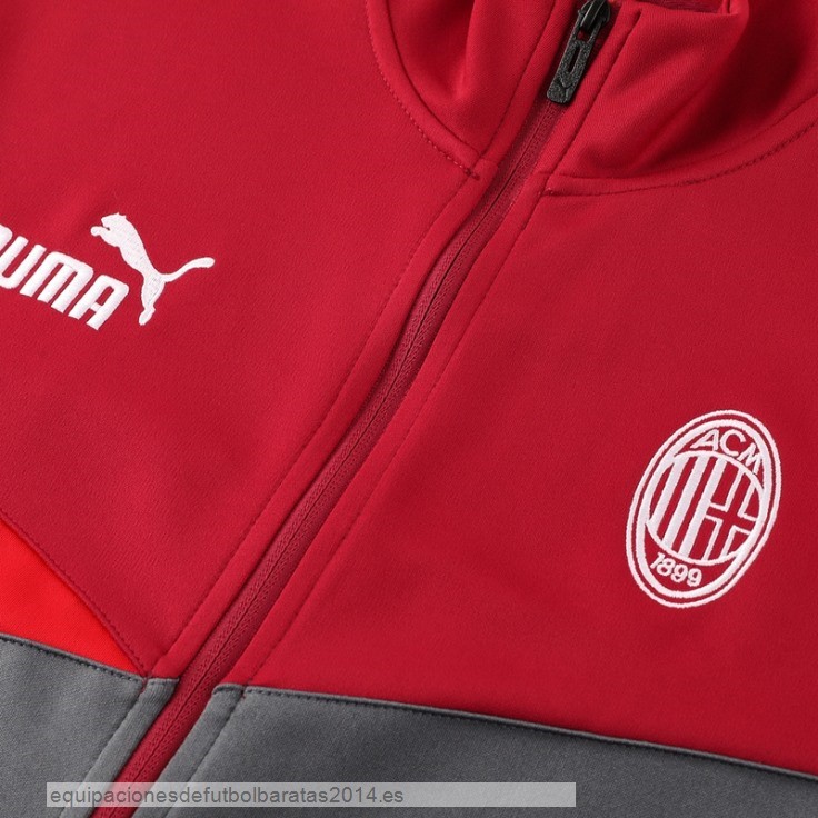 Nuevo Ropa Deportiva Con Cremallera Larga AC Milan 24/25 Rojo Gris Baratas